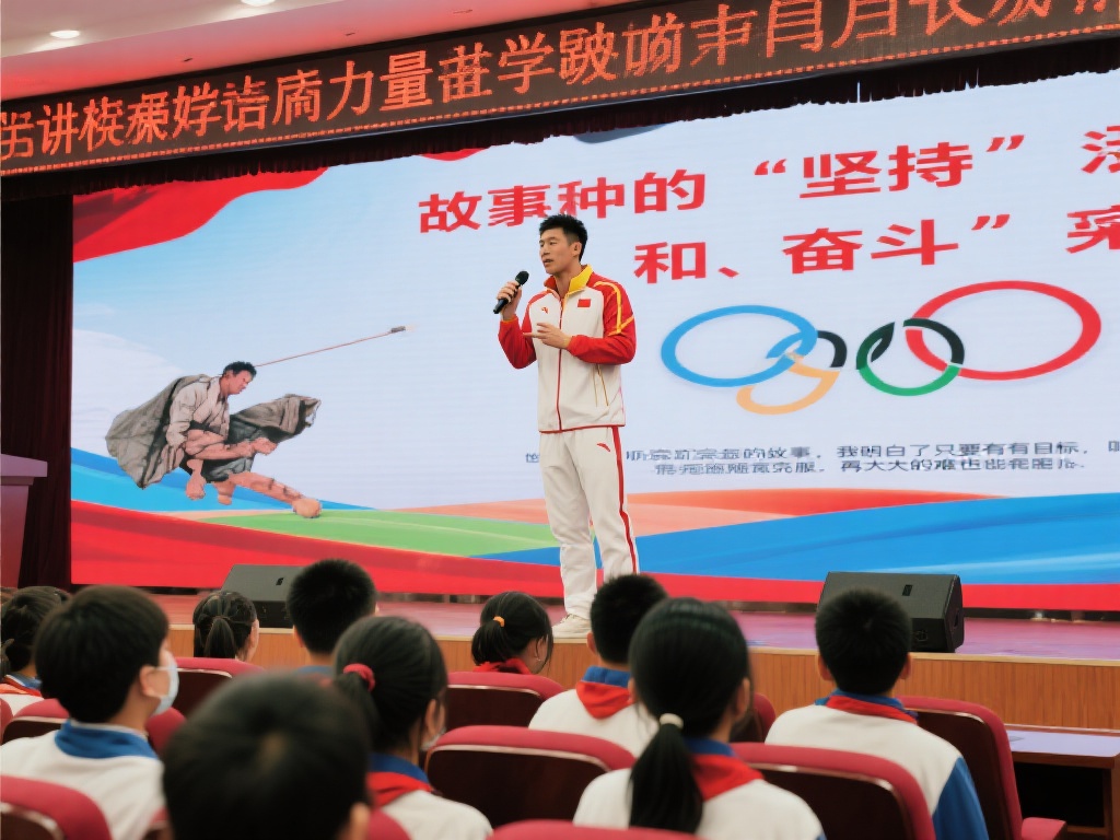活动中，一位奥运冠军分享了自己的成长经历