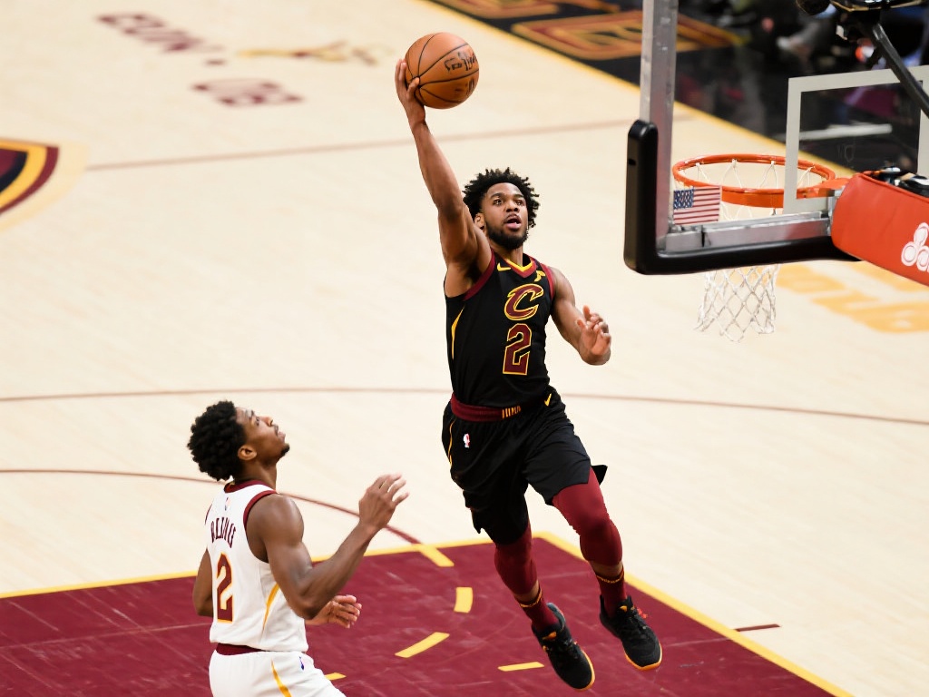 在骑士队对阵对手的比赛中，米切尔展现了他